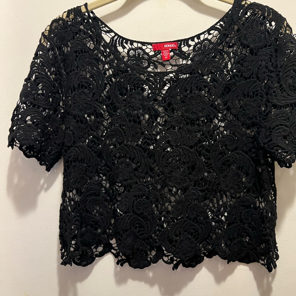 BONGO Black Lace Women Top